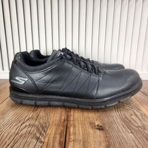 Skechers Go Golf Lite Mens Size 10 Black Leather Spikeless Athletic Sport Shoes